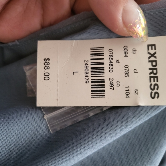 EXPRESS POWDER BLUE RUFFLE MINI DRESS - Picture 3 of 3